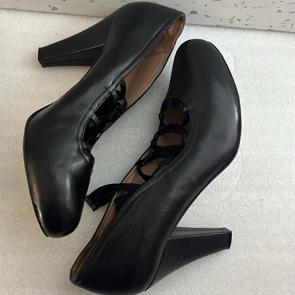 See by Chloe Black Lace Up Heels Pumps Sz 41 - Picture 6 of 14